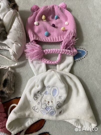 Шапки пакетом для девочки 44-46