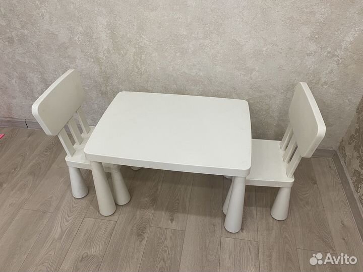 Детский стол и стул IKEA маммут