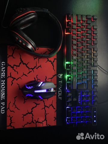 Игровой Набор 4в1 Клавиатура+мышь+коврик+наушники