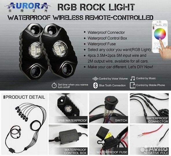 Светодиодная подсветка Aurora ALO-Y1D-2-RGB-D6