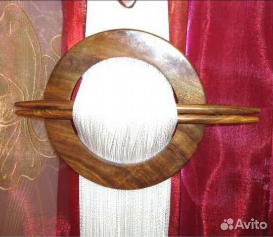 Подхват для штор - кольцо дерево