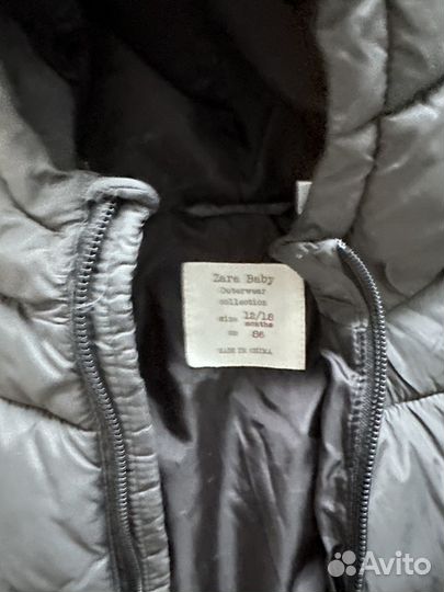 Куртка осенняя детская,теплая,zara, 86
