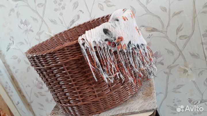 Корзина большая круглая плетеная для хранения