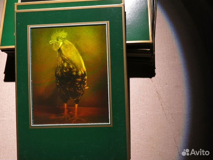 Петух в движении лазерная голограмма картина