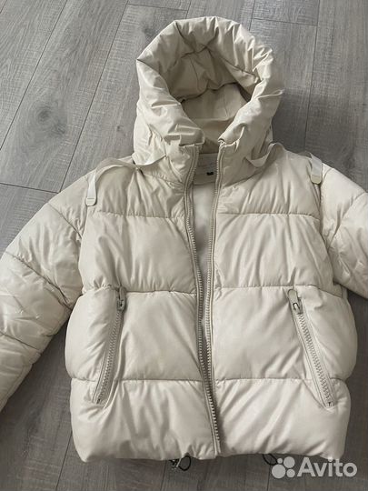 Кожаный пуховик