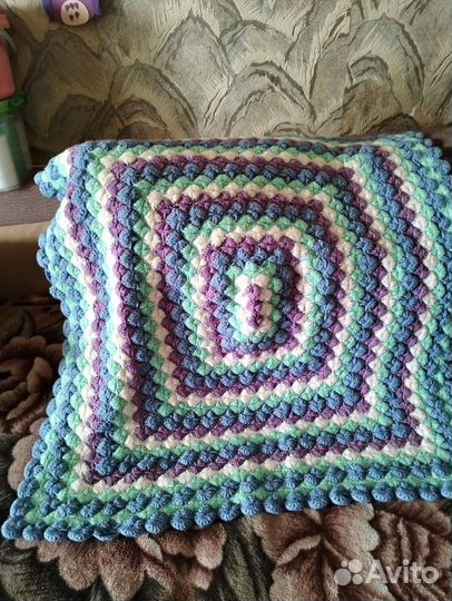 Детский плед вязаный новый