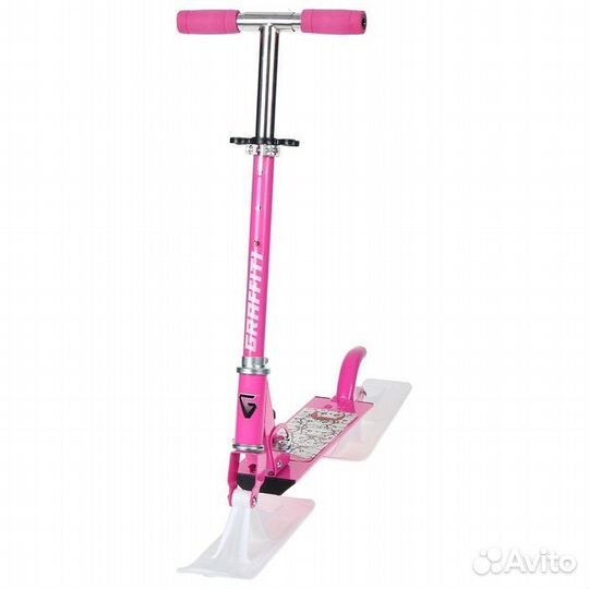 Самокат-снегокат зимний 2 в 1 «Котики»