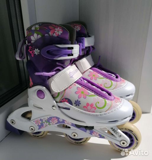 Роликовые коньки раздвижные для девочки 26-29