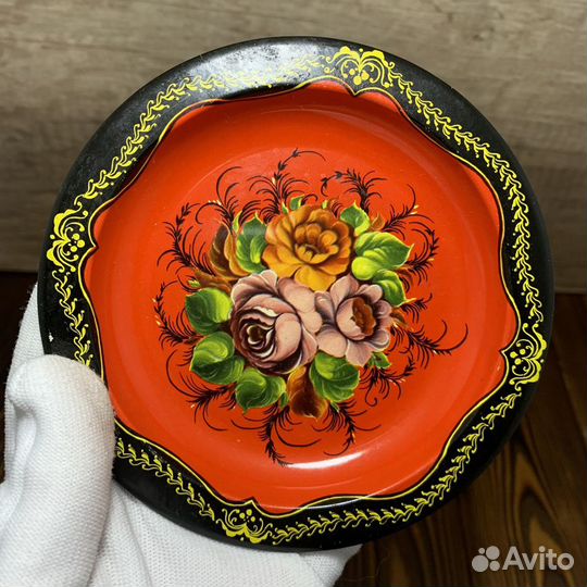 Советские Металлические Тарелки Жостово 6шт