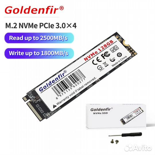 SSD Goldenfir M2 nvme, 128 Гб, твердотельный новый