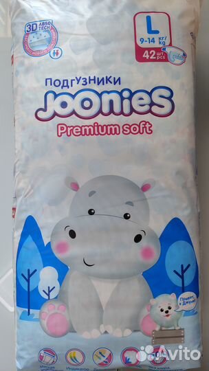 Подгузники и трусики Joonies Premium Soft (M/L/XL)