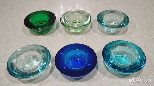 Подставки для свечей. Стекло. 6 шт