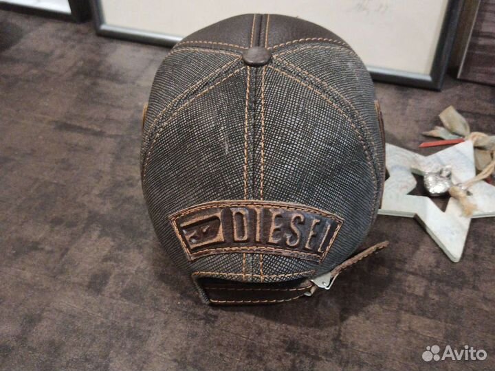 Бейсболка мужская зимняя кожаная