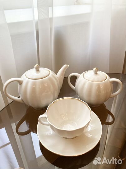 Новый ифз Сервиз чайный Тюльпан Белоснежка