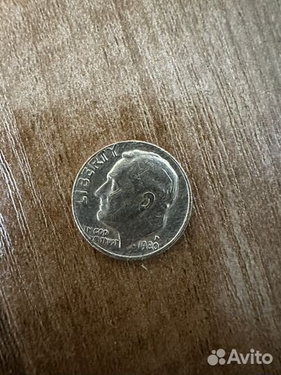 Монета one dime 1980 года