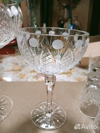 Вазы на ножке СССР, хрусталь, набор