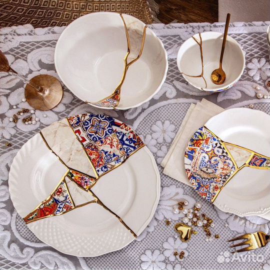 Посуда в стиле Seletti Kintsugi Селетти Кинцуги
