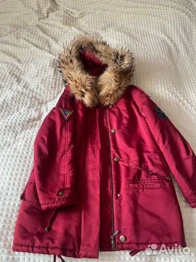 Парка с натуральным мехом 42