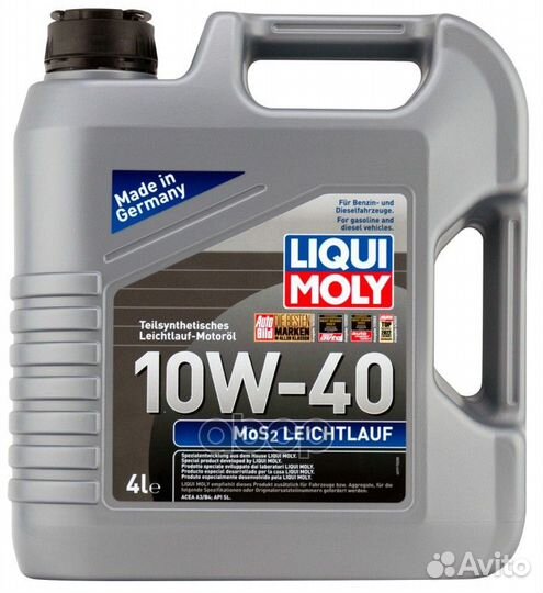 10W-40 MoS2 Leichtlauf, API SL/CF, 4л (полусинт