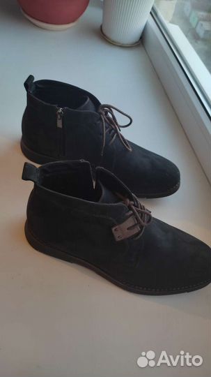 Ботинки замшевые чернильного цвета