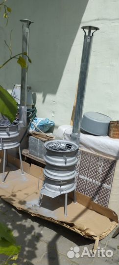 Печь для казана с трубой