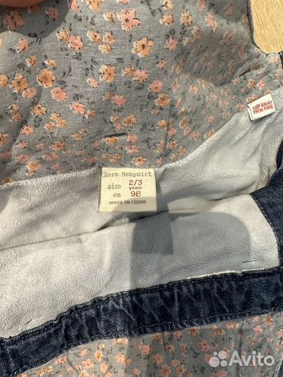 Джинсовый комбинезон Zara 86,92,98