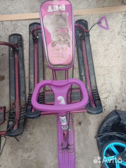 Детский снегокат с ручкой