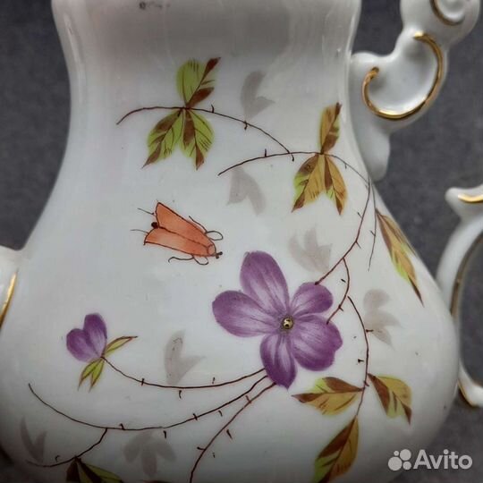 Антикварный детский чайный набор роспись