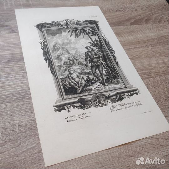 Большие Антикварные гравюры Швейцария 1731