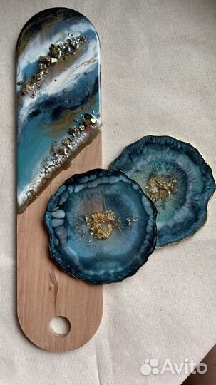 Подстаканники и подносы из эпоксидной смолы