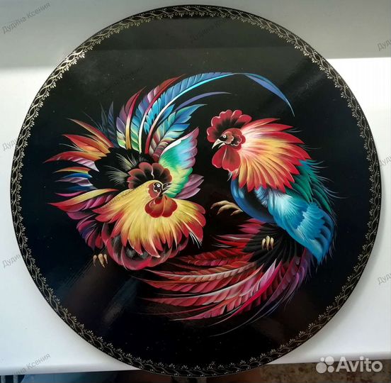 Панно в интерьер/роспись/масло/картина/петухи