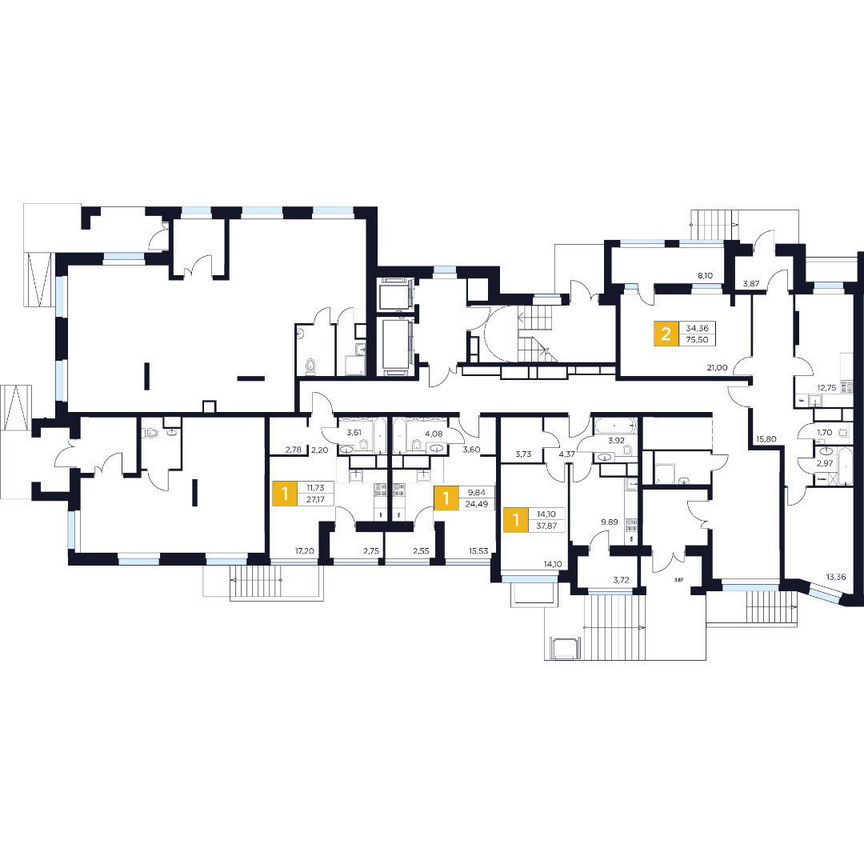 1-к. квартира, 27,2 м², 1/12 эт.
