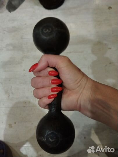 Гиря чугунная 16 кг Гантели 3 кг