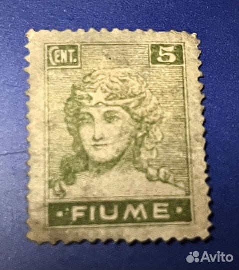 Негашеная марка Фиуме (Хорватия) 1919г