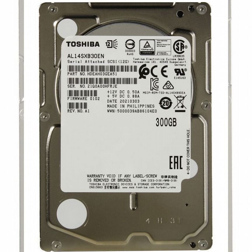 [AL14SXB30EN] Жесткий Диск Toshiba 300gb Sas 2,5 Al14sxb30en