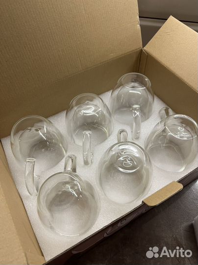 Набор кружек с двойными стенками 6шт