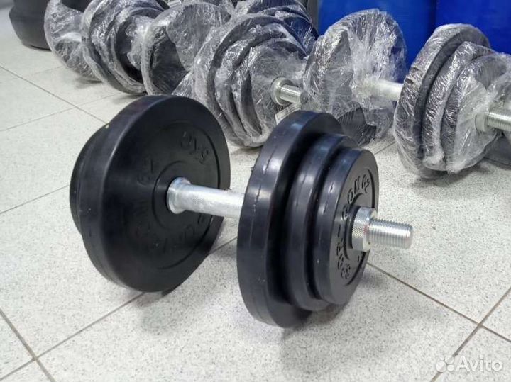 Гантель обрезиненная 19кг, разборная