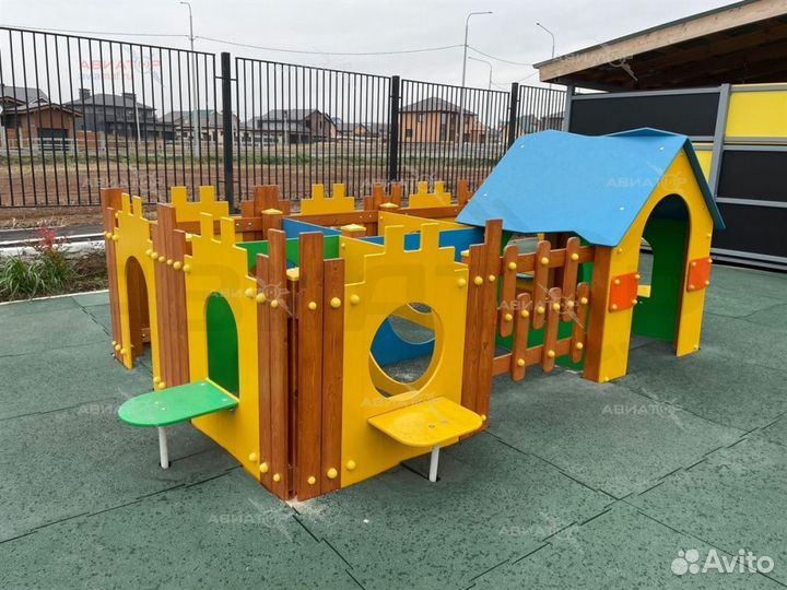 Детская площадка-лабиринт из дерева «Деревенька»