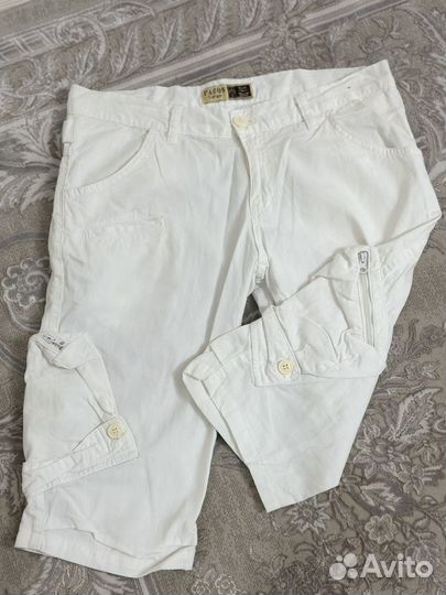 Мужские белые джинсовые шорты
