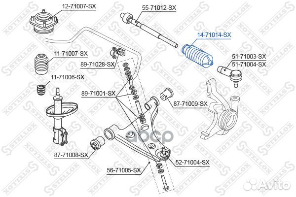 Пыльник рейки рулевой Mazda 323 BJ 98-00 1471014SX