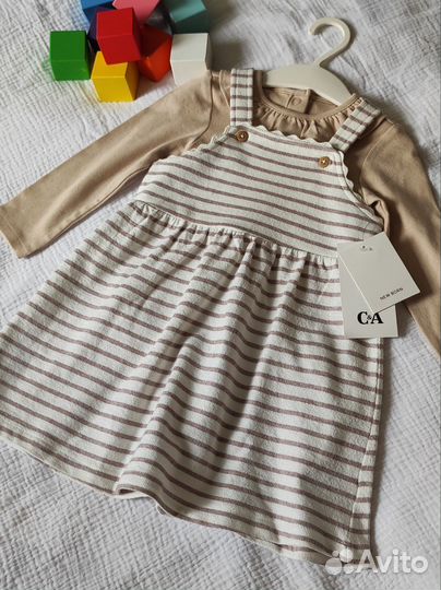 Платье сарафан и боди для девочки 80