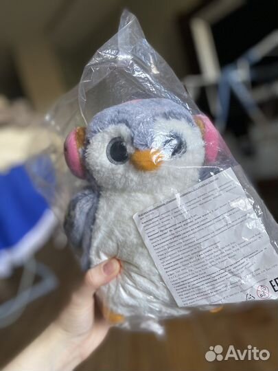 Мягкая игрушка пингвин в наушниках, Аврора/Aurora