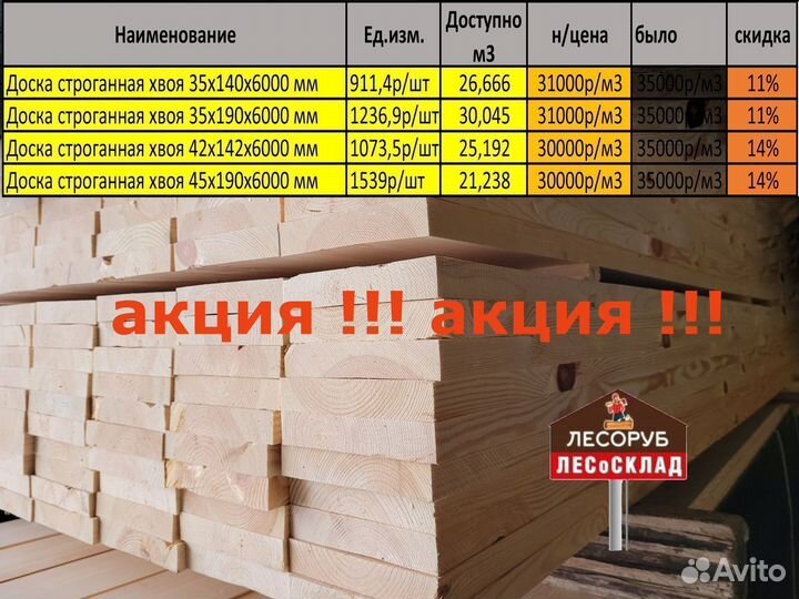Доска строганая хвоя