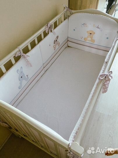 Бортики в кроватку Perina люкс сатин