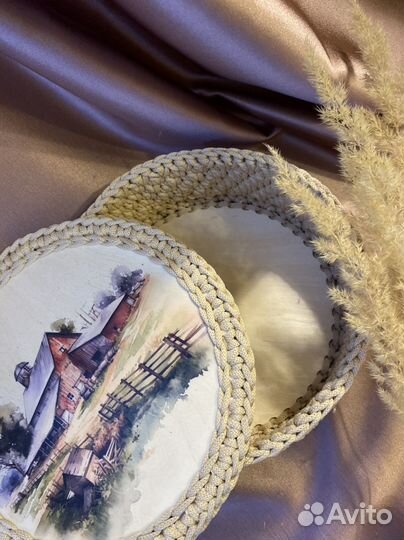 Вязаная корзинка-шкатулка / подарок к 8 марта