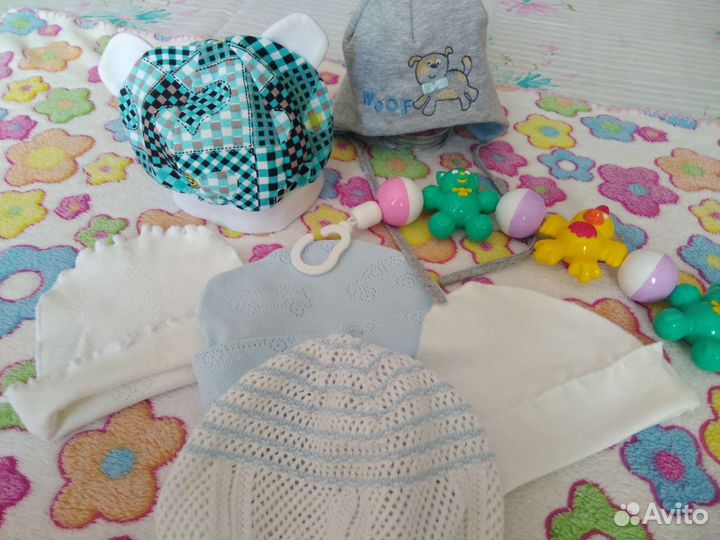 Детские шапочки летние от 0-3 мес