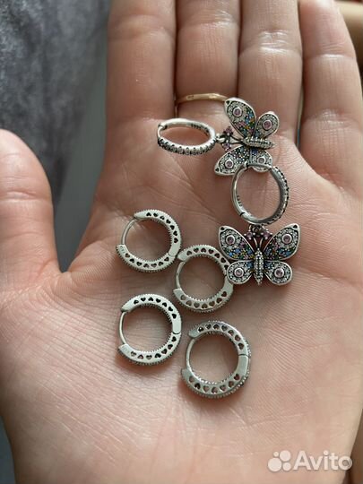 Сережки серебро 925