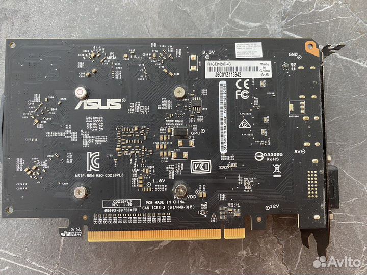 Видеокарта asus Phoenix GeForce GTX 1050 Ti 4GB