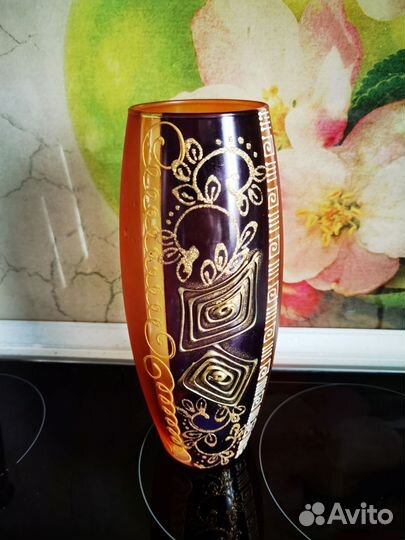 Ваза цветное стекло винтаж