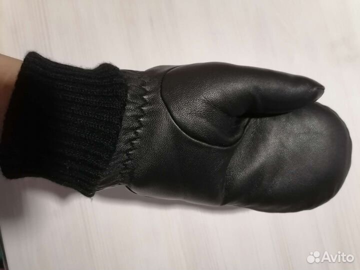 Варежки натуральная кожа